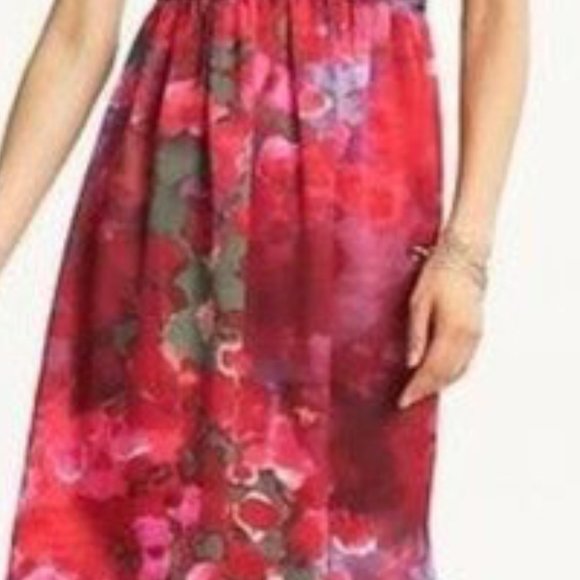 NWT - Banana Republic Silk Watercolor Dress - Picture 4 of 13